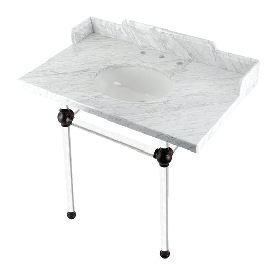 Pemberton 36 Inch Console Sink in Carrara Marble