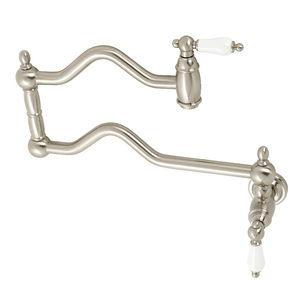 Heritage Pot Filler Faucet in Brushed Nickel