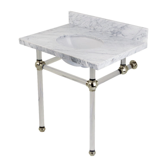 Templeton 30 Inch Console Sink in Carrara Marble