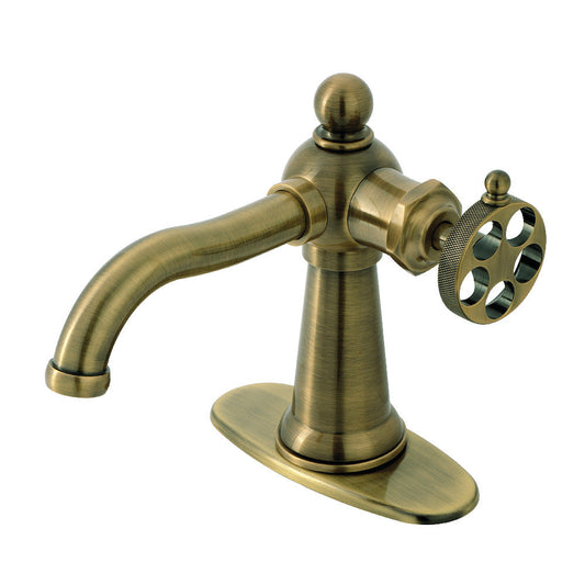 Wendell Single-Hole Bathroom Faucet in Antique Brass