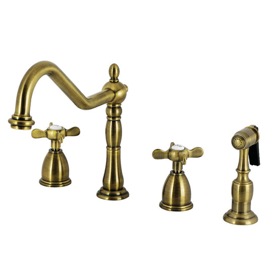 Essex Widespread Kitchen Faucet in Antique Brass