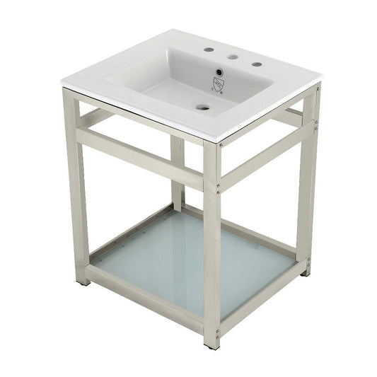 Quadras 25.19 Inch Console Sink in White