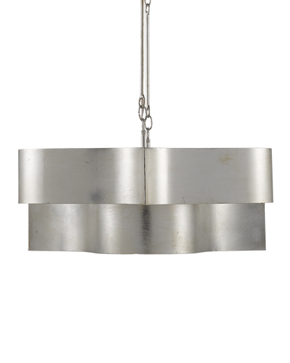 Grand Lotus Silver Oval Chandelier