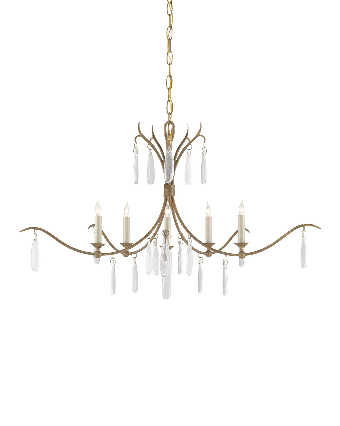 Marshallia Small Brass Chandelier