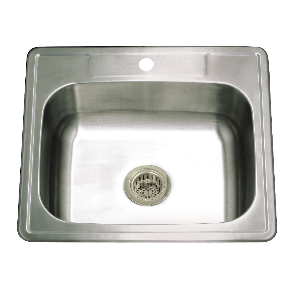 Studio 25 Inch Drop-In Kitchen Sink in Brushed Nickel