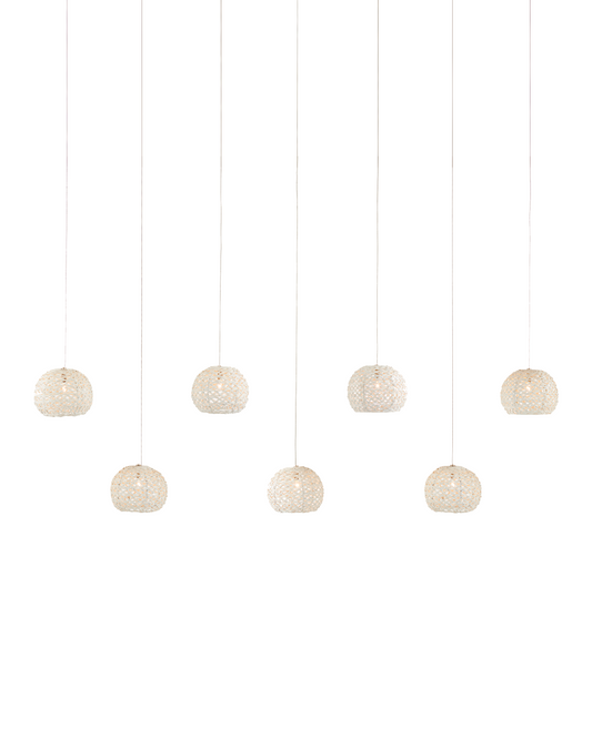 Piero White 7-Light Linear Multi-Drop Pendant
