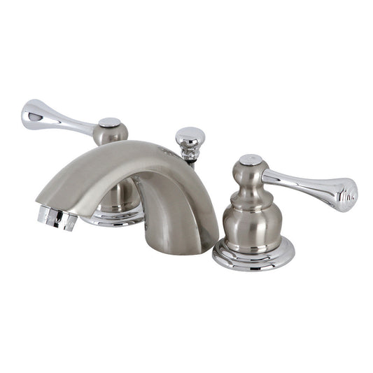 Vintage Mini-Widespread Bathroom Faucet in Brushed Nickel/Polished Chrome