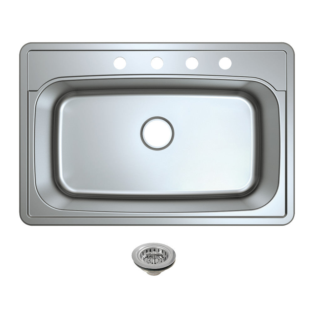 Studio 33.0625 Inch Drop-In Kitchen Sink in Polished Chrome