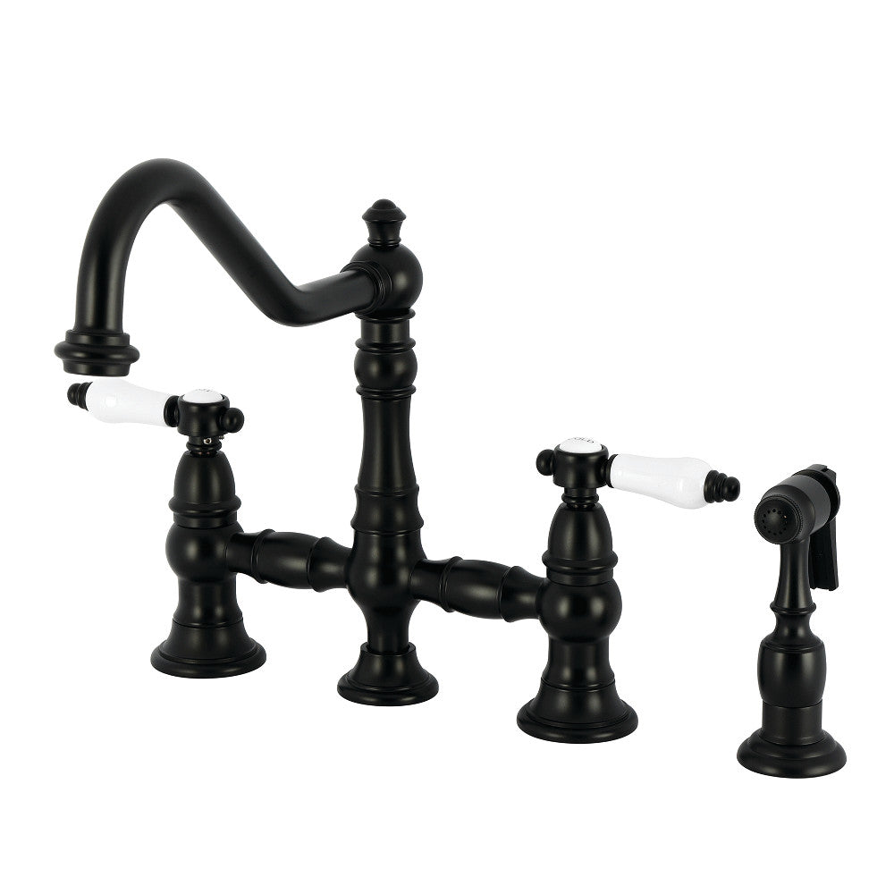 Bel-Air Bridge Kitchen Faucet in Matte Black