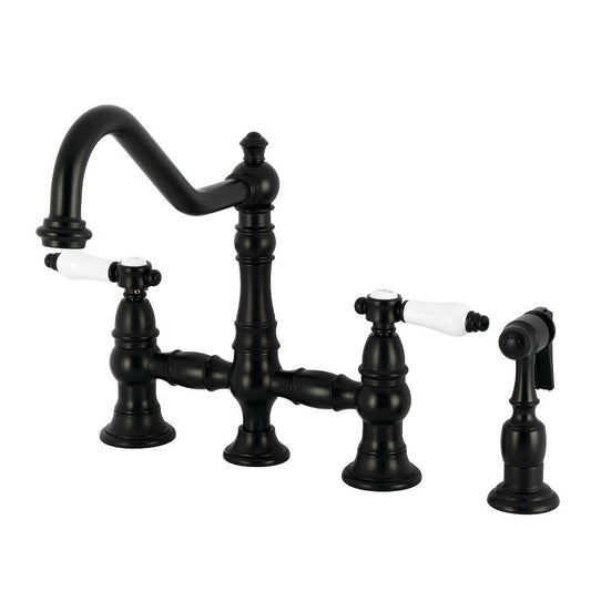 Bel-Air Bridge Kitchen Faucet in Matte Black