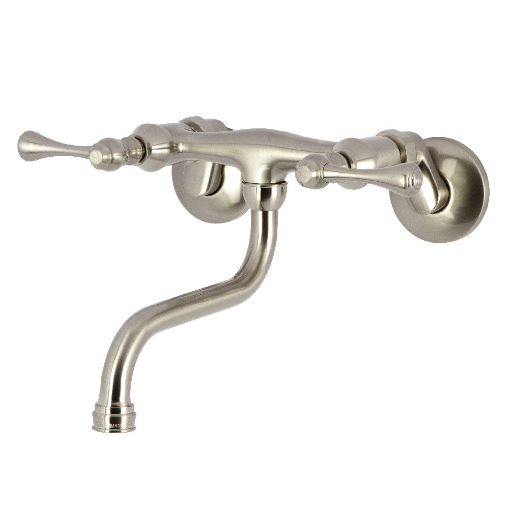 Kingston Wall-Mount Bathroom Faucet in Brushed Nickel
