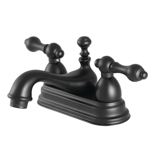 Restoration 4 Inch Centerset Bathroom Faucet in Matte Black