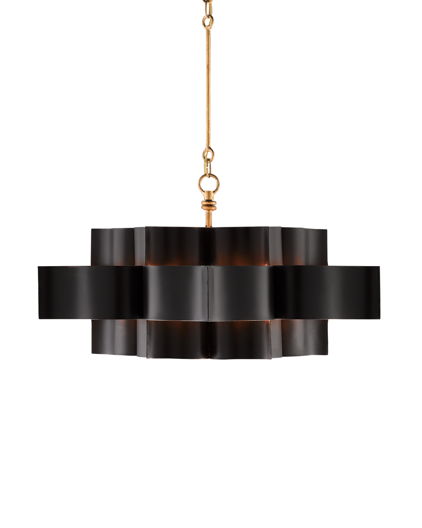 Grand Lotus Large Black Chandelier