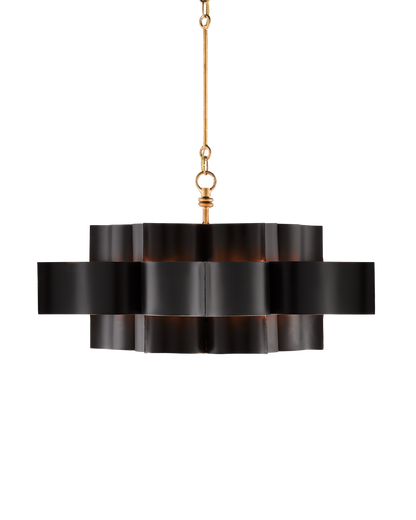 Grand Lotus Large Black Chandelier