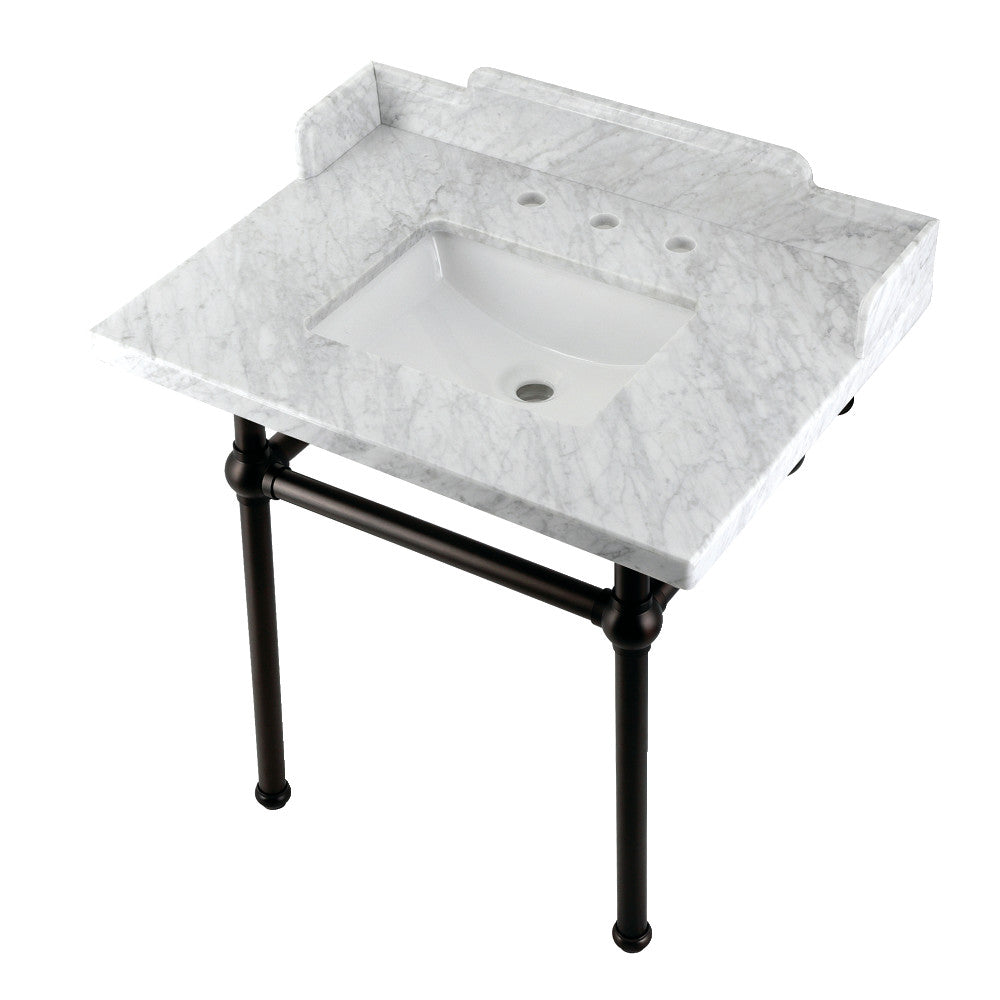 Pemberton 30 Inch Console Sink in Carrara Marble