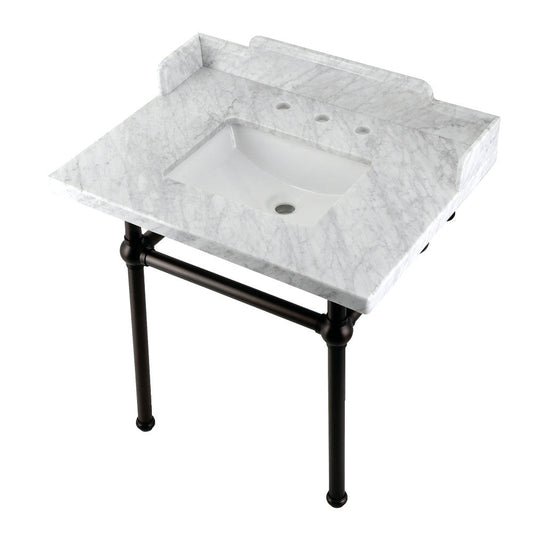 Pemberton 30 Inch Console Sink in Carrara Marble