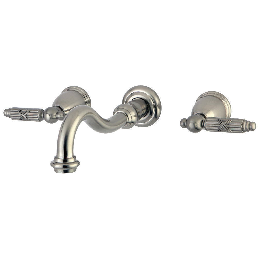 Vintage Wall-Mount Bathroom Faucet in Brushed Nickel