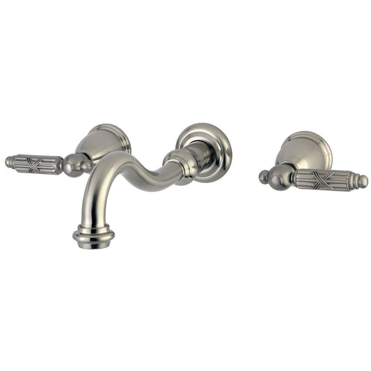 Vintage Wall-Mount Bathroom Faucet in Brushed Nickel