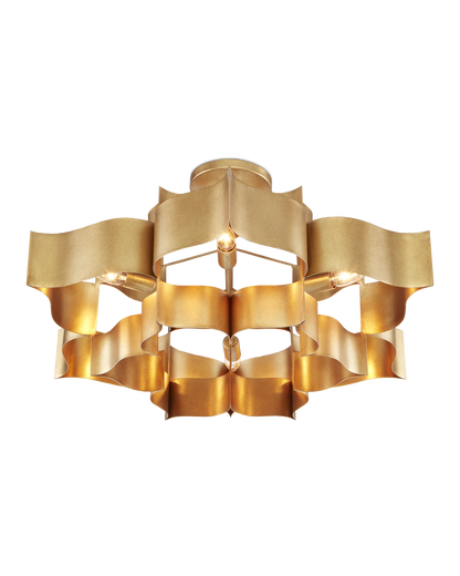 Grand Lotus Large Gold Chandelier