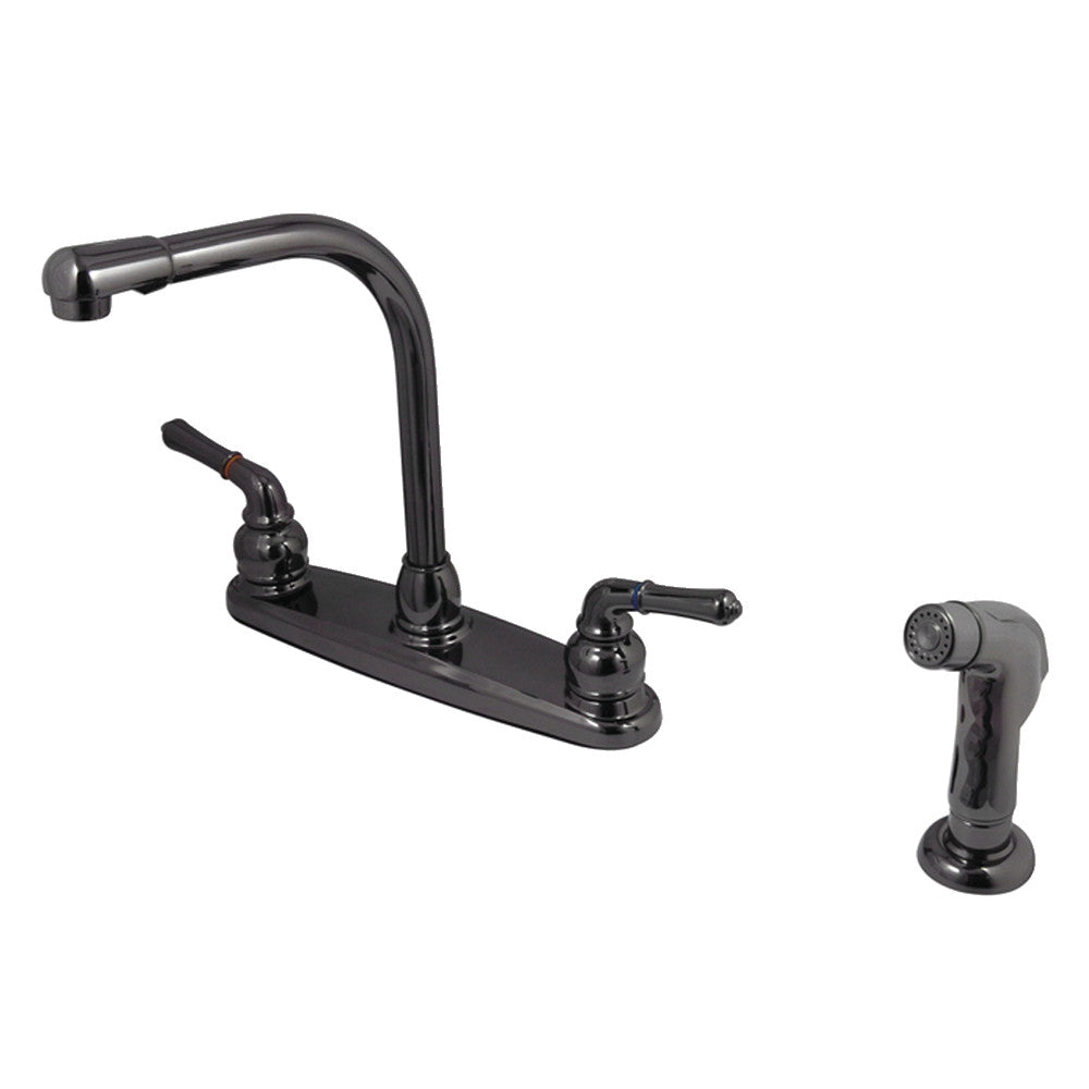 Water Onyx Centerset Kitchen Faucet in Black Stainless Steel