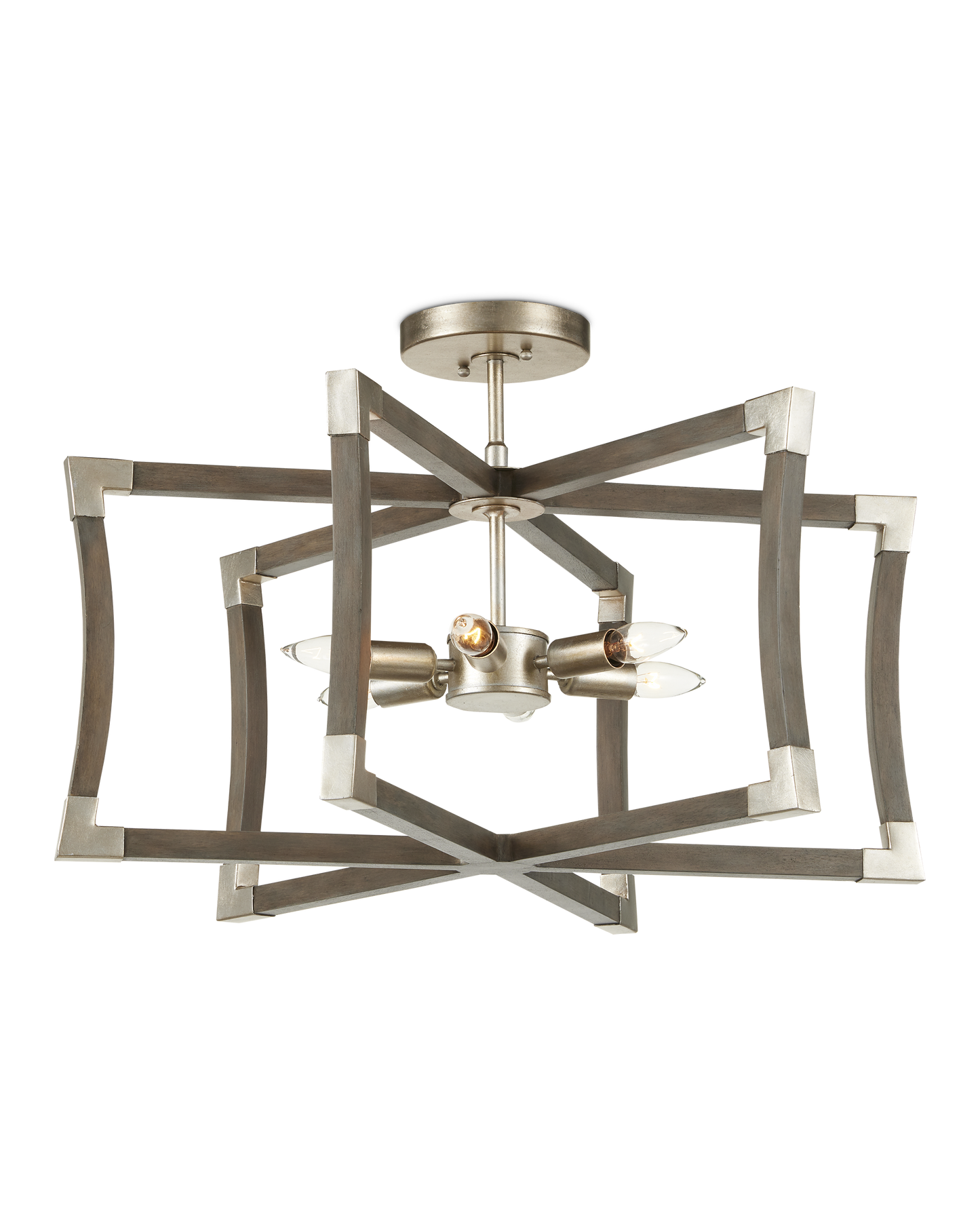 Bastian Small Gray Semi-Flush Mount