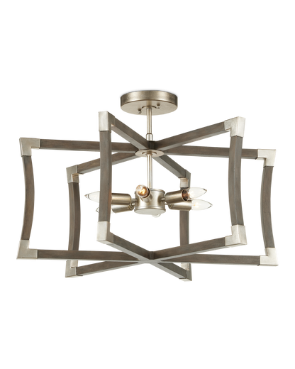 Bastian Small Gray Semi-Flush Mount