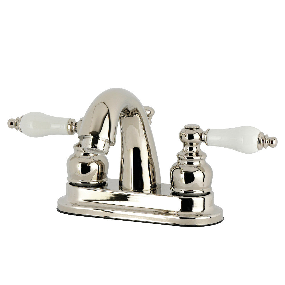 Restoration 4 Inch Centerset Bathroom Faucet in Polished Nickel