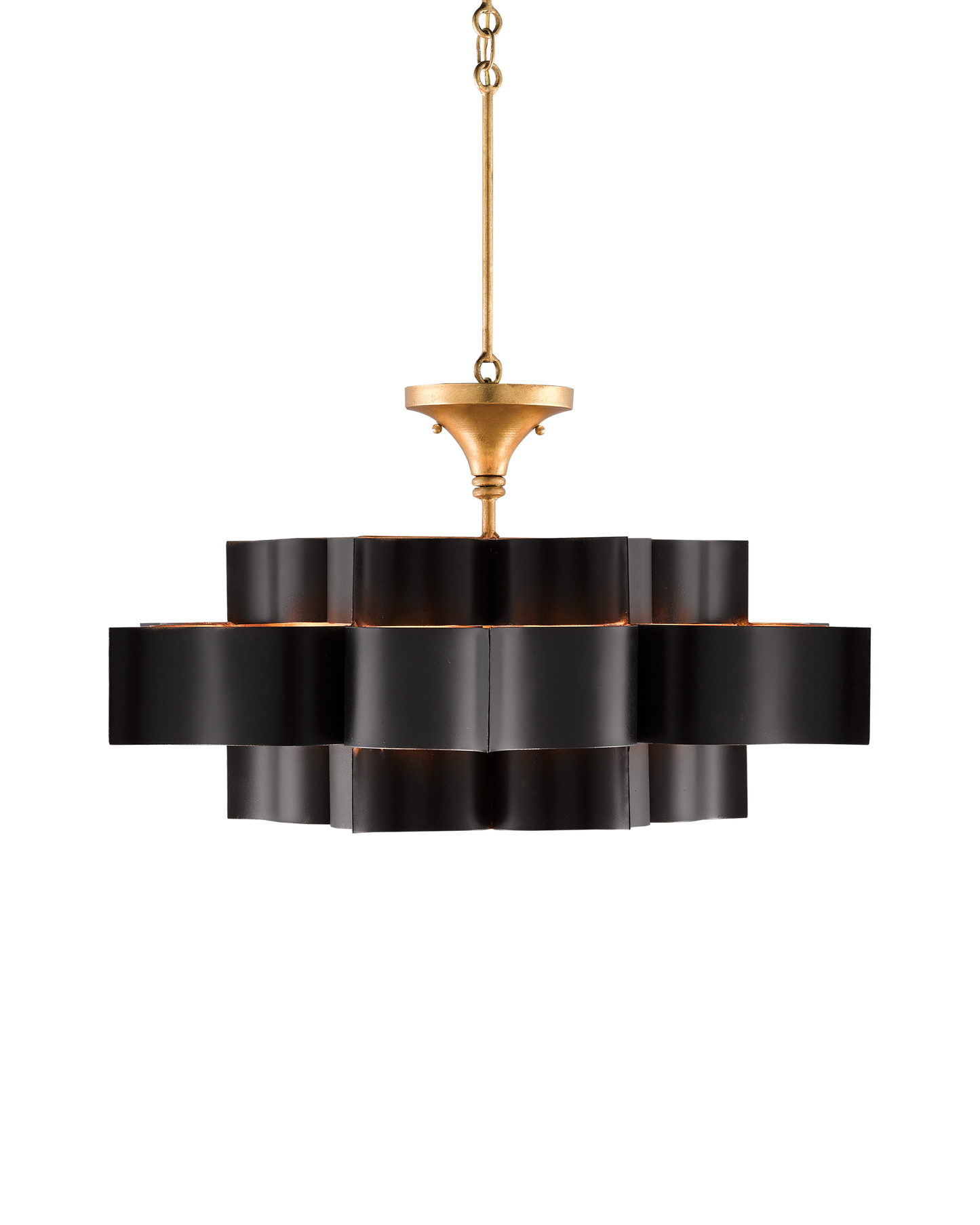 Grand Lotus Large Black Chandelier