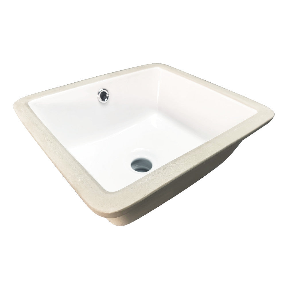 Linna 14 Inch Undermount Bathroom Sink in White
