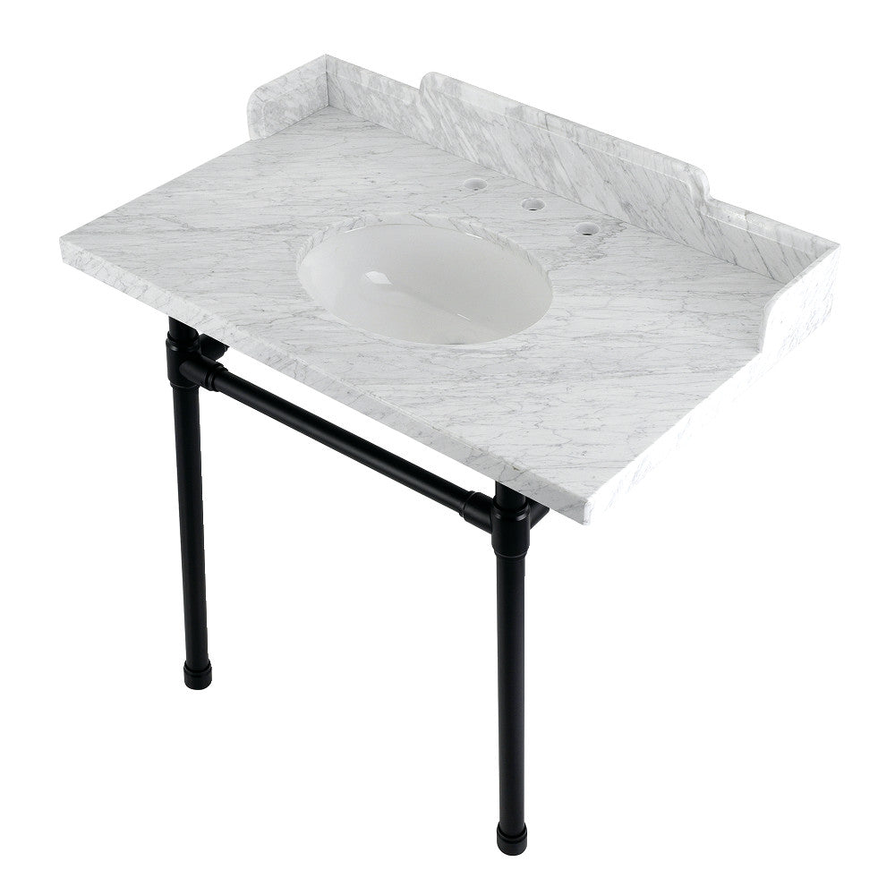 Dreyden 36 Inch Console Sink in Carrara Marble