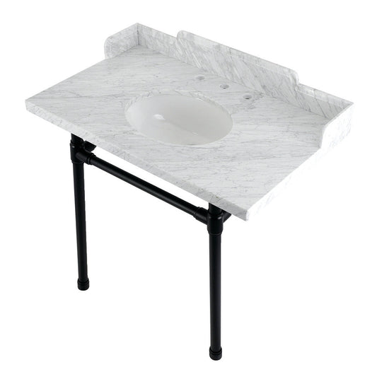 Dreyden 36 Inch Console Sink in Carrara Marble
