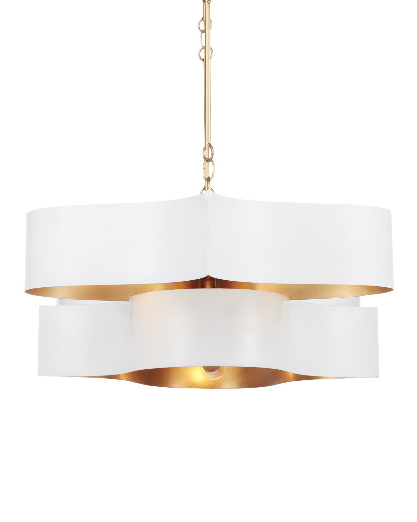 Grand Lotus White Oval Chandelier
