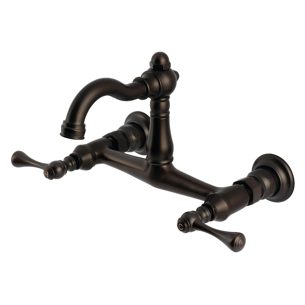 Vintage Wall Mount Kitchen Faucet in Oil Rubbed Bronze