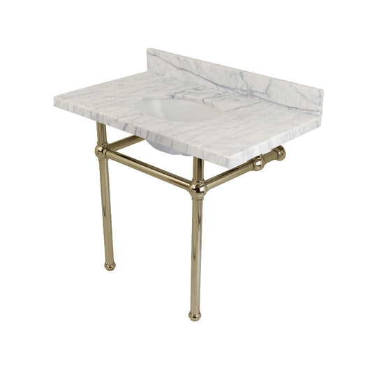 Templeton 36 Inch Console Sink in Carrara Marble
