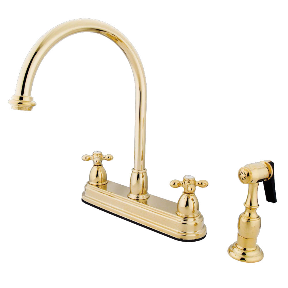 Restoration Centerset Kitchen Faucet in Polished Brass