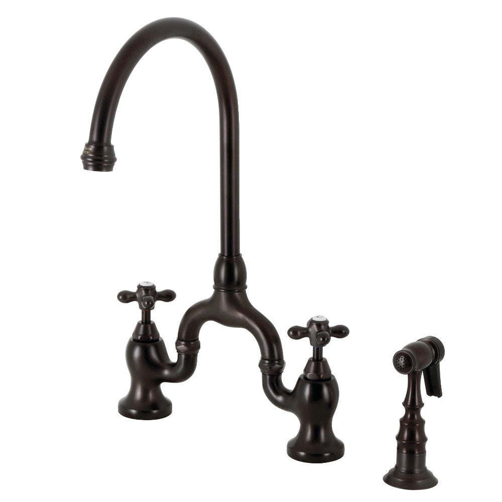 English Country Bridge Kitchen Faucet in Oil Rubbed Bronze