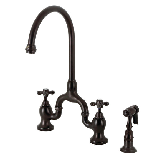 English Country Bridge Kitchen Faucet in Oil Rubbed Bronze