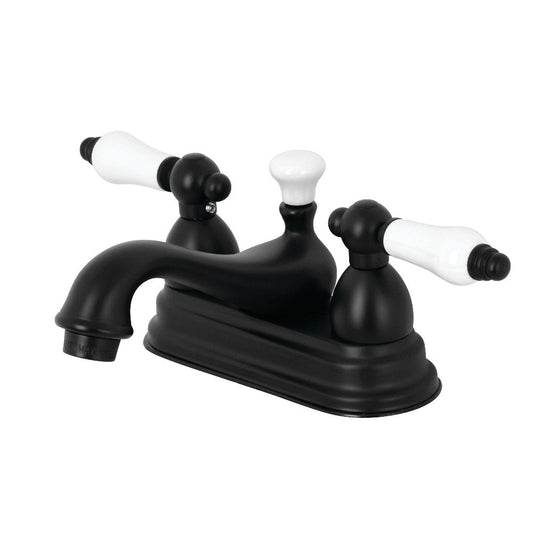 Restoration 4 Inch Centerset Bathroom Faucet in Matte Black