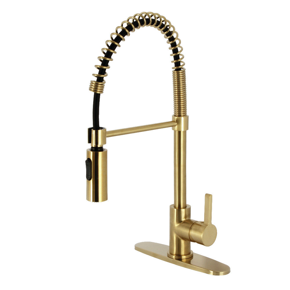 Continental Pre-Rinse Kitchen Faucet in Brushed Brass
