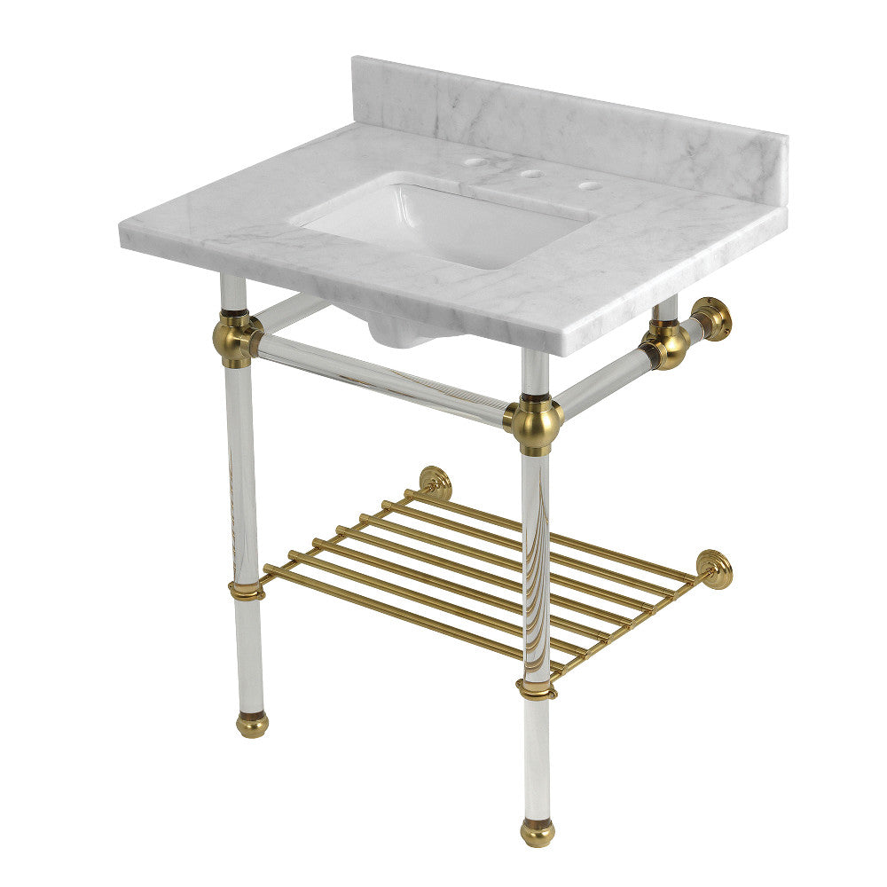 Templeton 30 Inch Console Sink in Carrara Marble