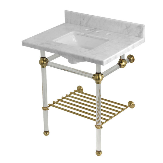 Templeton 30 Inch Console Sink in Carrara Marble