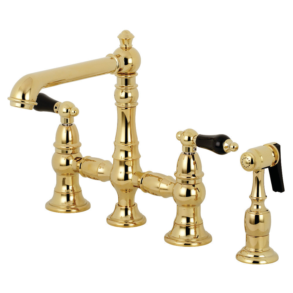 Duchess Bridge Kitchen Faucet in Polished Brass