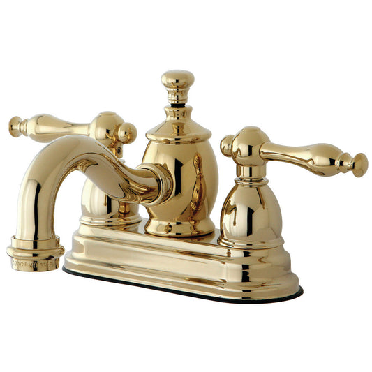 Naples 4 Inch Centerset Bathroom Faucet in Polished Brass