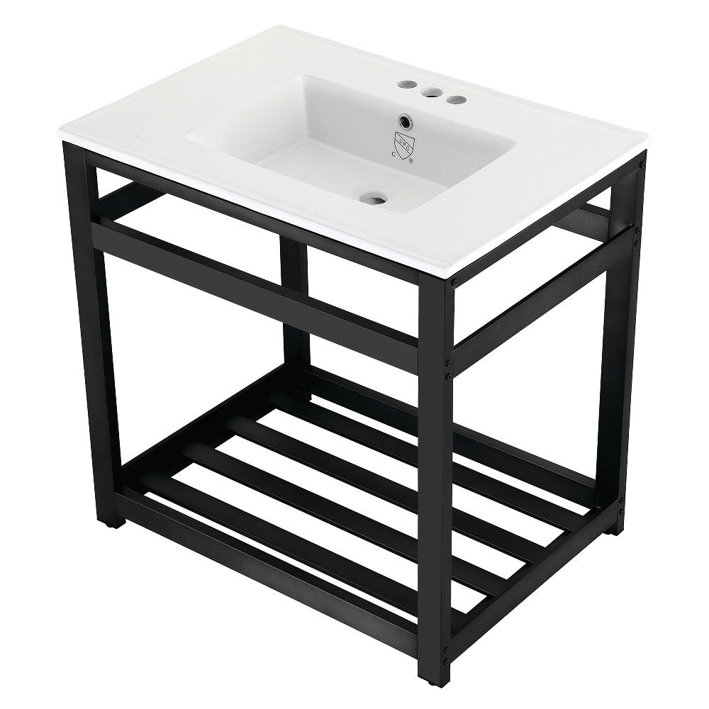 Quadras 31.13 Inch Console Sink in White