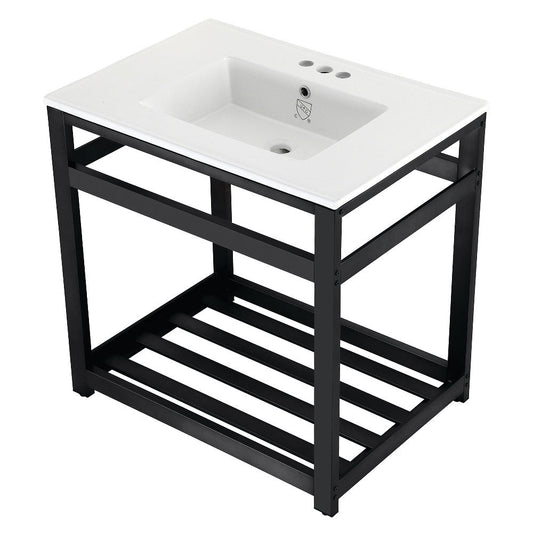 Quadras 31.13 Inch Console Sink in White