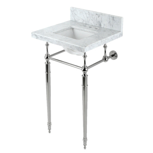 Edwardian 19 Inch Console Sink in Carrara Marble