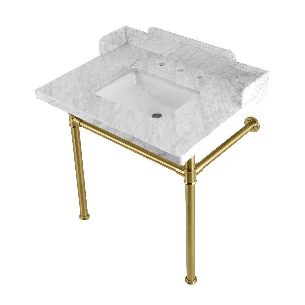Wesselman 30 Inch Console Sink in Carrara Marble