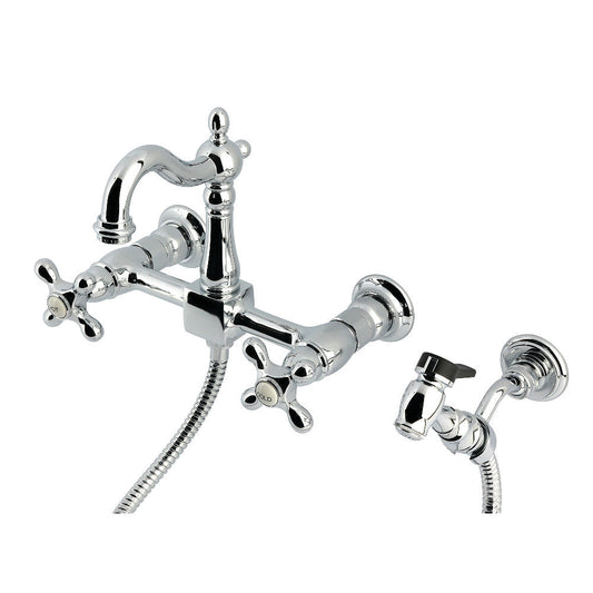 Heritage Wall Mount Kitchen Faucet in Polished Chrome