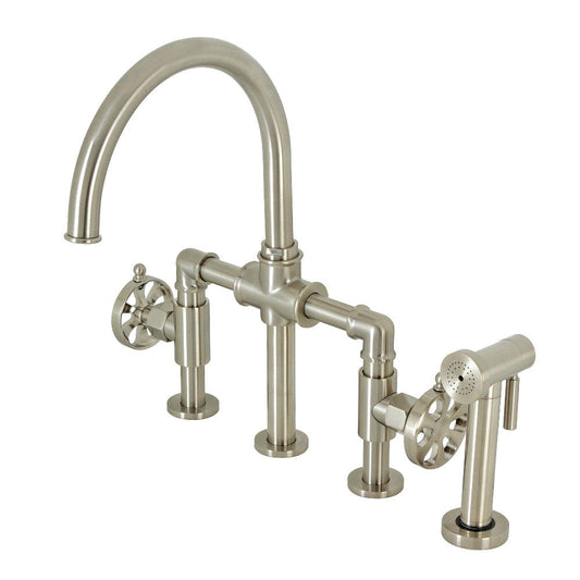 Belknap Bridge Kitchen Faucet in Brushed Nickel