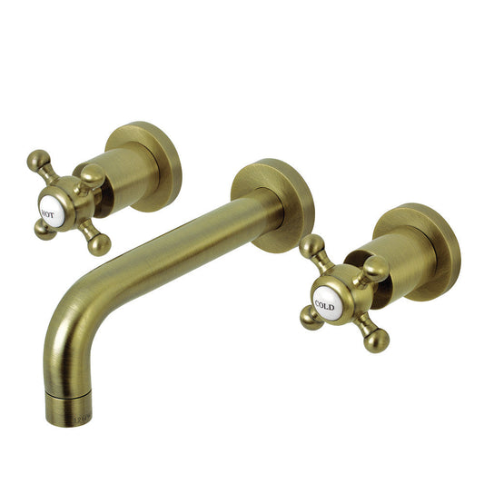 Metropolitan Wall-Mount Bathroom Faucet in Antique Brass